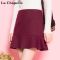 拉夏贝尔Cie’s冬季新款显瘦A字短裙荷叶边裙半身裙女30064508