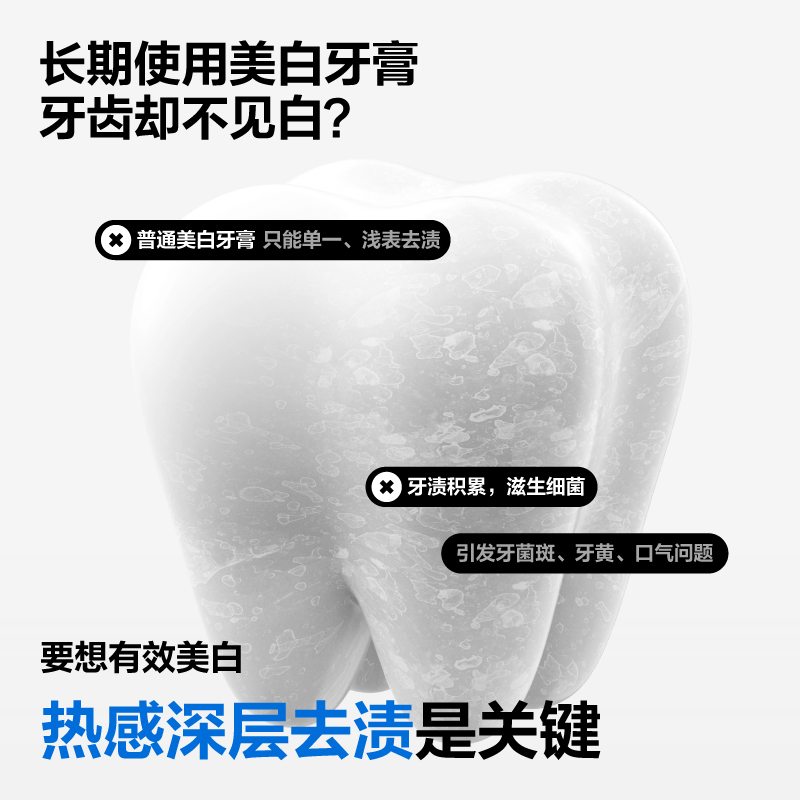 参半可清牙膏 热感亮白溶菌酶美白溶渍去牙菌斑长效清新口气 90g高清大图