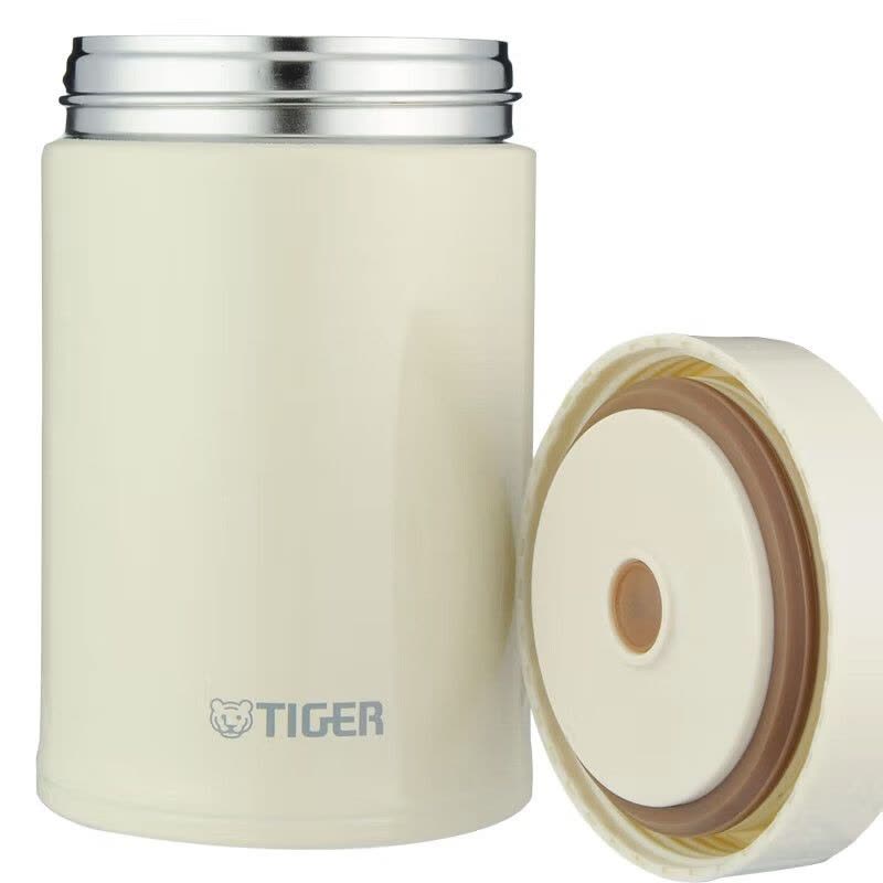 虎牌(TIGER) 保温杯 多功能真空焖烧杯 不锈钢保温汤杯 七夕礼物 MCH-A75C 750ML 白/棕图片