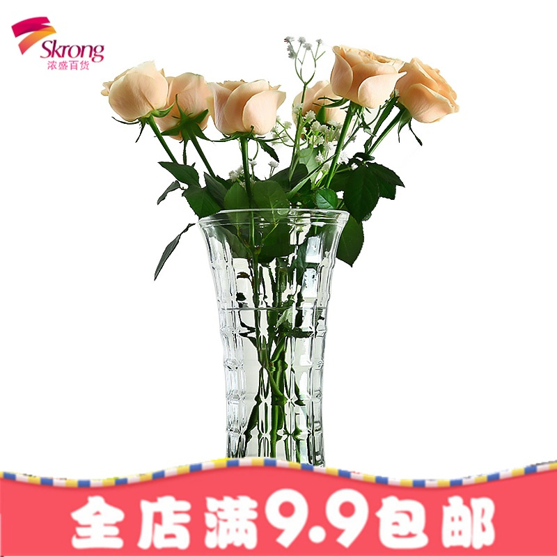 透明玻璃大号养富贵竹花瓶摆件家用客厅桌面水培百合插花花瓶