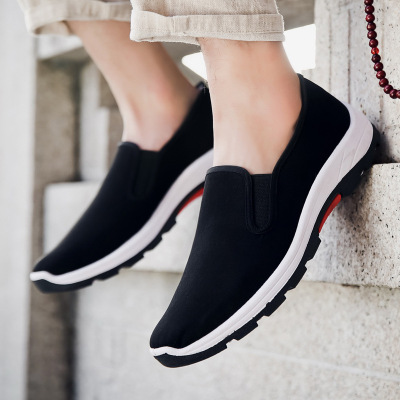 新款老北京布鞋男鞋轻便防滑耐磨软底工作鞋黑色布鞋登山鞋休闲鞋