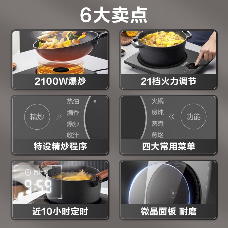 苏泊尔(SUPOR) C21-SDHCB11T 电磁炉 尺寸280mm*360mm高清大图