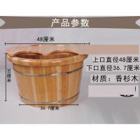 洗脚桶木桶木桶单两人足浴远红外线能量加热足桶洗脚香柏浴盆家用恒温实木柏木足_6 40高度双人盖子万向