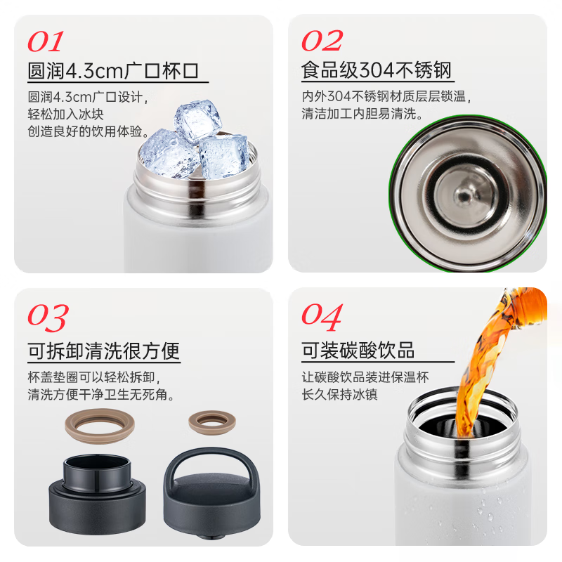 虎牌（TIGER）真空杯碳酸杯户外运动便携保温保冷水杯礼物MKB-T481 480ml高清大图