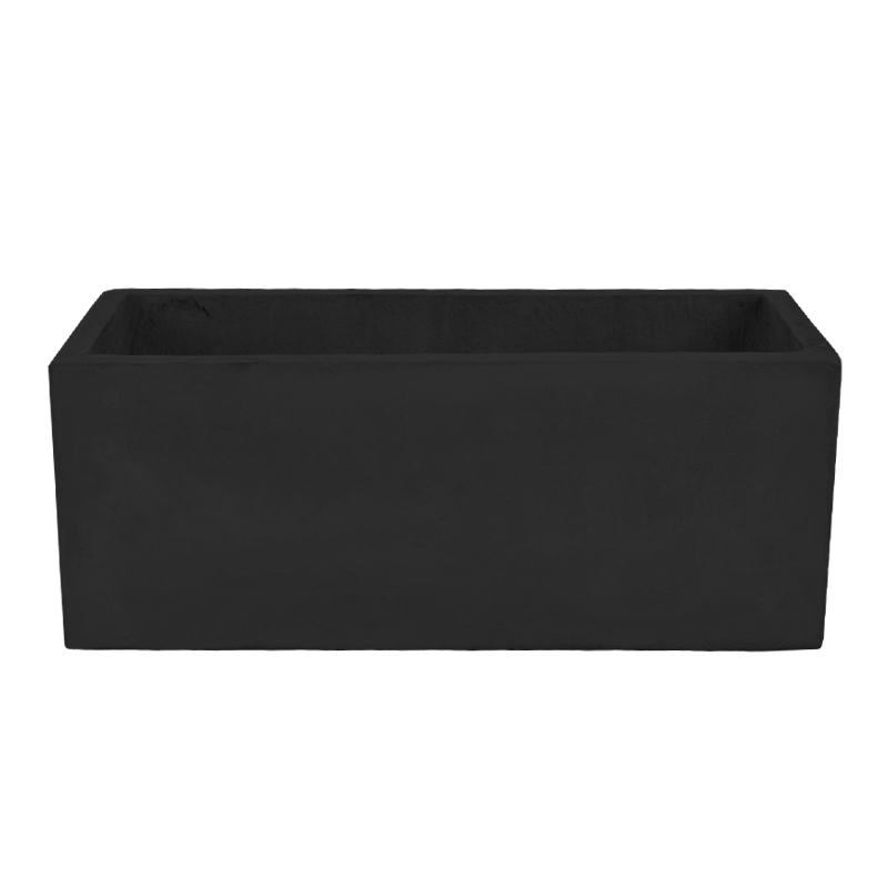 大号户外花箱水泥长方露台花器马简约北欧楼顶景观花园种菜花盆 黑色