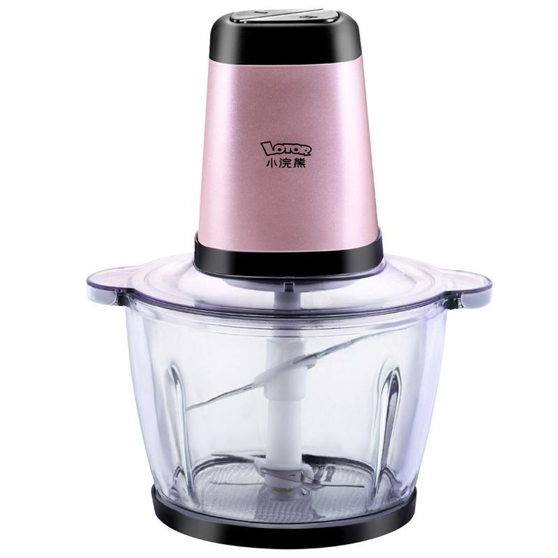 小浣熊绞肉机家用电动小型多功能打蒜泥肉馅辅食剁辣椒切碎搅拌机2l大