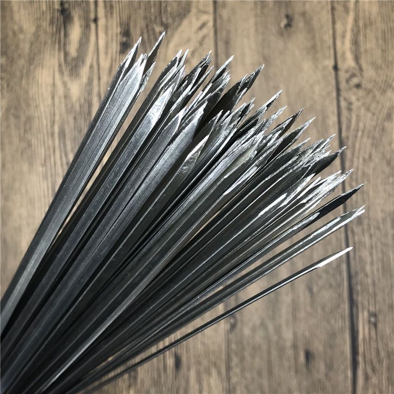 不锈钢烧烤签子羊肉串烤肉工具签字烤串用品铁签子扁签配件烧烤针100