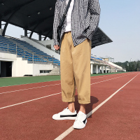 日韩风韩版休闲裤男学生时尚9分裤情侣直筒宽松阔腿裤运动哈伦裤