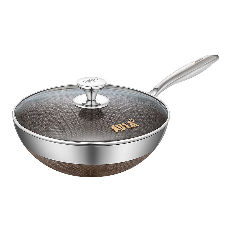 德铂炒锅28cm拉齐奥有钛有钛蜂窝小炒锅DEP-DS432