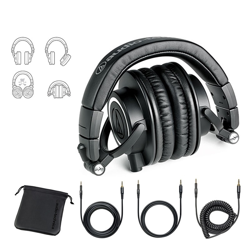 铁三角 ATH-M50X高音质有线专业监听hifi头戴式音乐耳机电脑手机通用 限量版紫色
