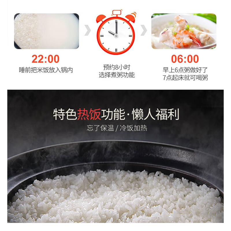 美的(Midea)4LMB-RS4098电饭煲家用多功能 柴火饭 定时 电饭锅 预约智能高清大图