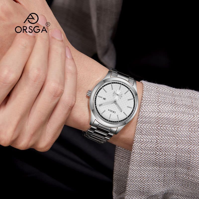 ORSGA手表男简约男士手表防水日历时尚休闲商务学生男表石英表腕表1177G图片