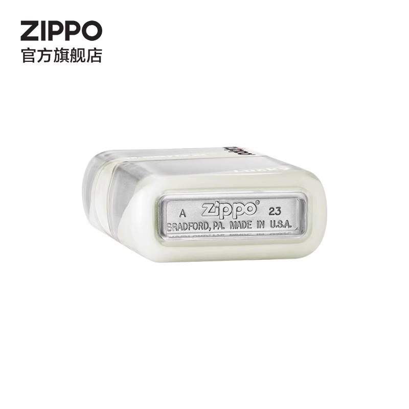 zippo打火机夜光流沙幸运创意亚克力外壳官方正品送男友送礼