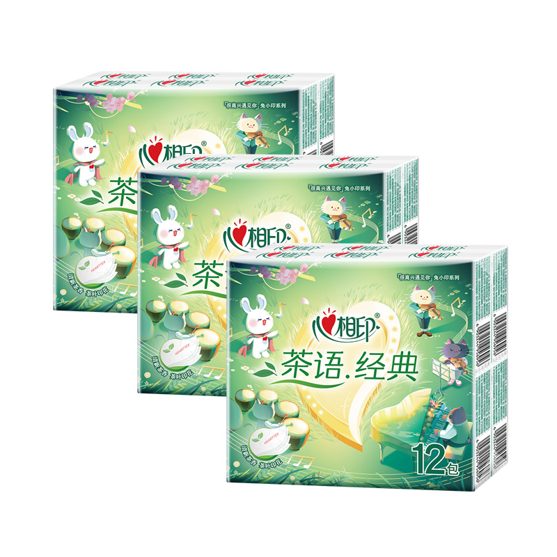 心相印手帕纸7张*12包*3条茶语经典CY1712-3T轻薄细腻