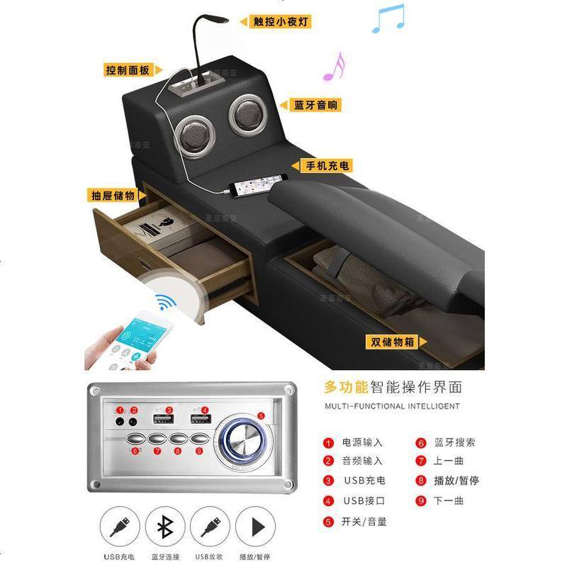 皮床榻榻米床真皮床主卧多功能双人床1.8米2皮艺床现代简约围栏床图片