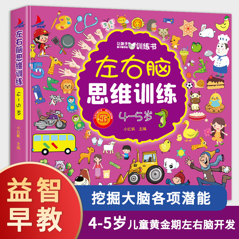 正版新书】左右脑思维训练4-5岁儿童全脑开发专注力逻辑力想象力