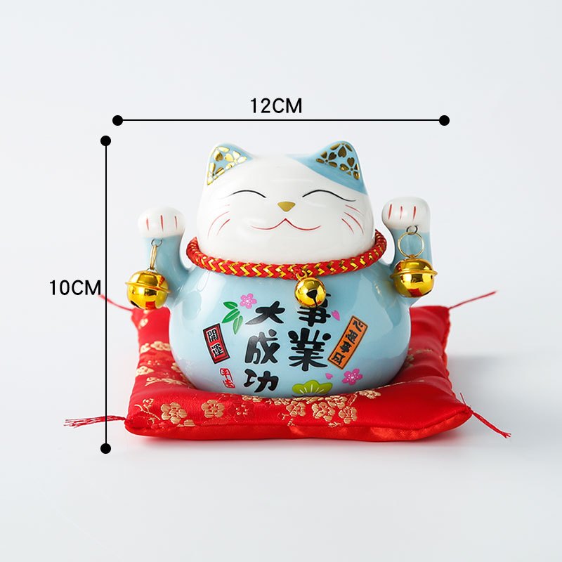 猫小摆件小号可爱迷你客厅陶瓷电视柜玄关摆件家居酒柜装饰品 三维工匠 4.5寸事业大成功单只礼盒