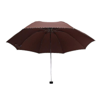 天堂 307E碰击布格子布包边三折商务伞晴雨伞