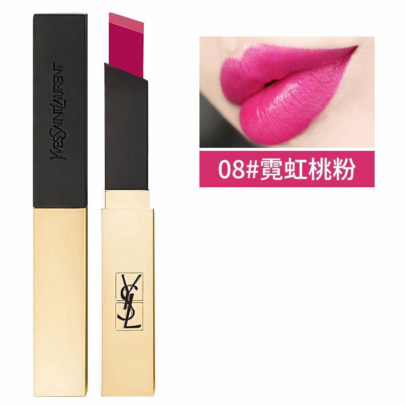 圣罗兰(YSL)小金条 08#霓虹桃粉2.2g 细管口红哑光雾面唇膏 淡化唇色保湿口红