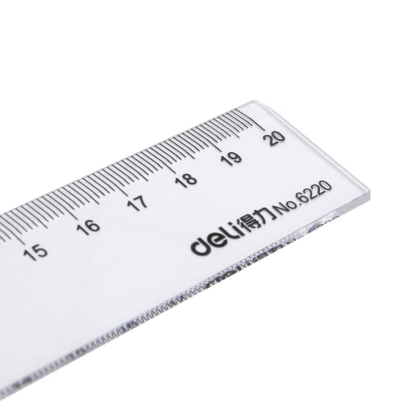 得力塑料直尺20cm 6220[2把装]高清大图