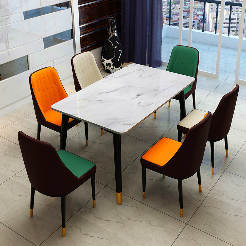 元彤餐桌实木材质餐桌椅组合钢化玻璃桌面小户型简约4人6人