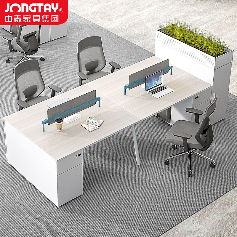 中泰(jongtay)办公桌椅组合工位办公桌四人位职员桌屏风工位卡座办公家具2.8米 J-AT-GC28