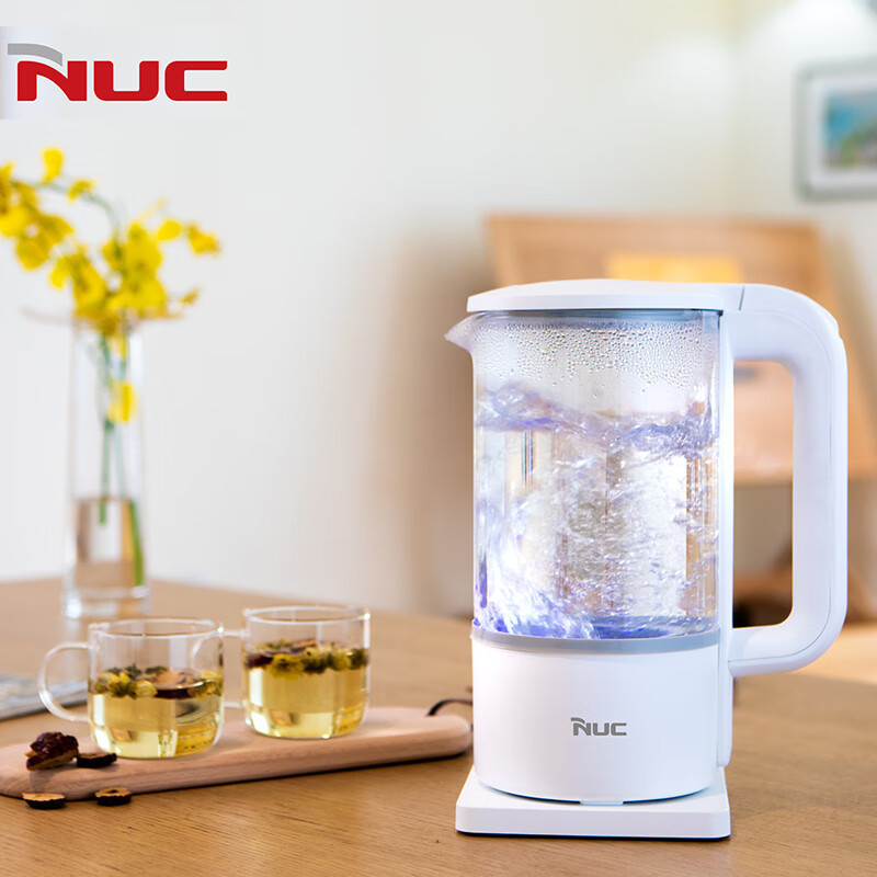 NUC 智能玻璃电热水壶 NK110 白色高清大图