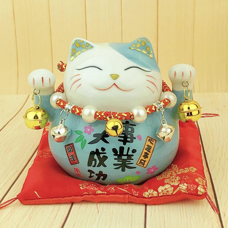 猫小摆件家居客厅迷你可爱小号存钱罐办公室桌面创意日式礼品 三维工匠 红猫—健康大富贵高清大图
