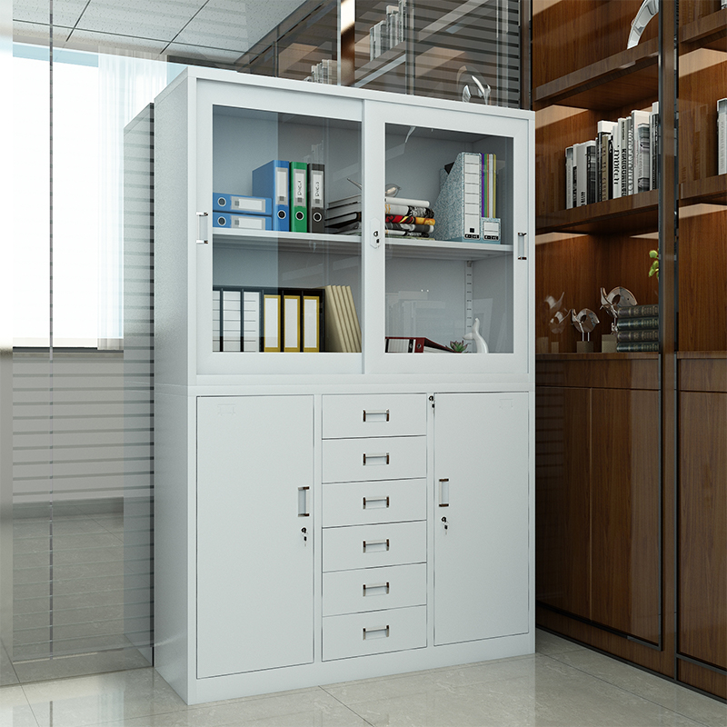 臻远 ZY50212006钢制文件柜办公柜铁皮资料柜档案柜储物柜 宽中六斗柜高清大图