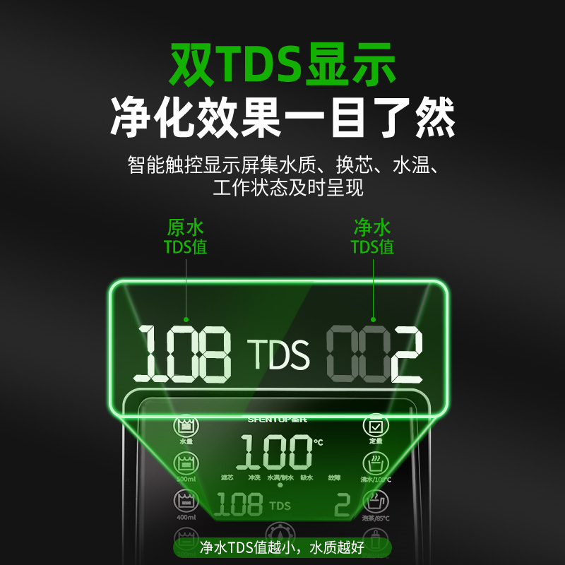 圣托(Shentop) RO反渗透办公室用台式免安装 台上式净水器免安装开水器DBB07高清大图