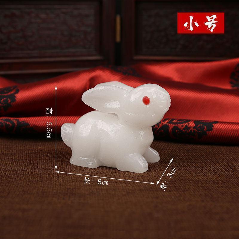 美帮汇兔子摆件 姻缘玉石兔子家居创意装饰品玉兔摆件高清大图