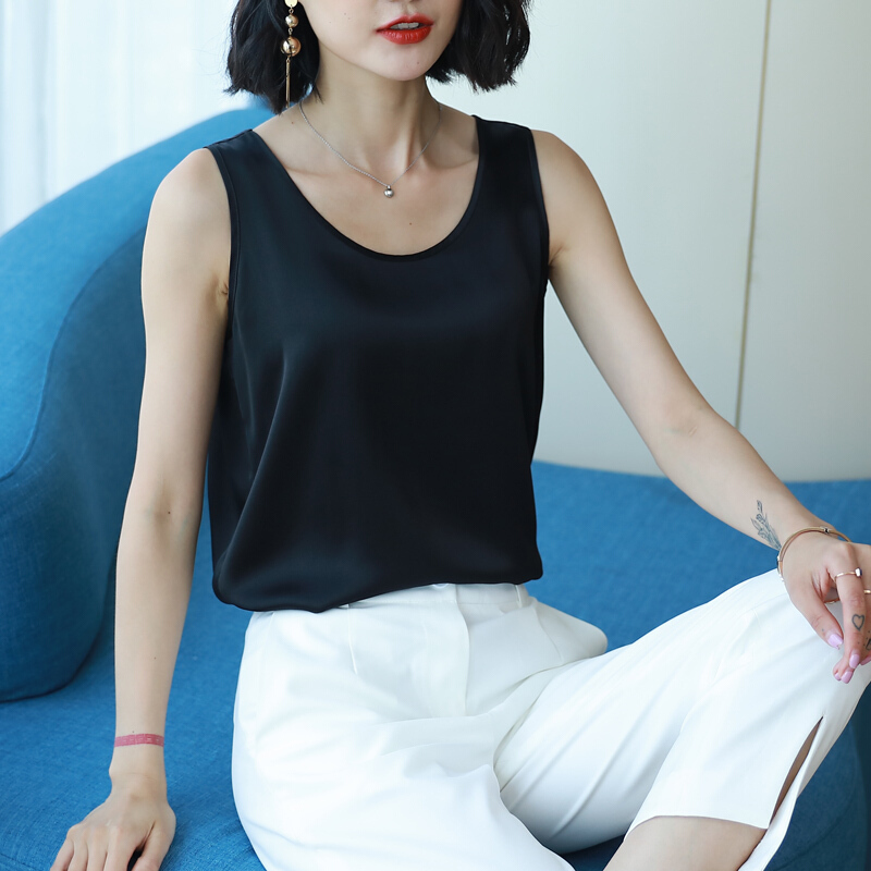背心女 夏季宽松打底无袖短款带衫百搭外穿 白色 S