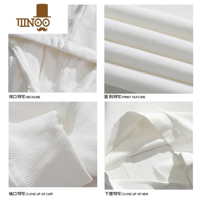 YANXU美式街头oversize基础纯色连帽卫衣男ins潮牌加绒加厚上衣高清大图