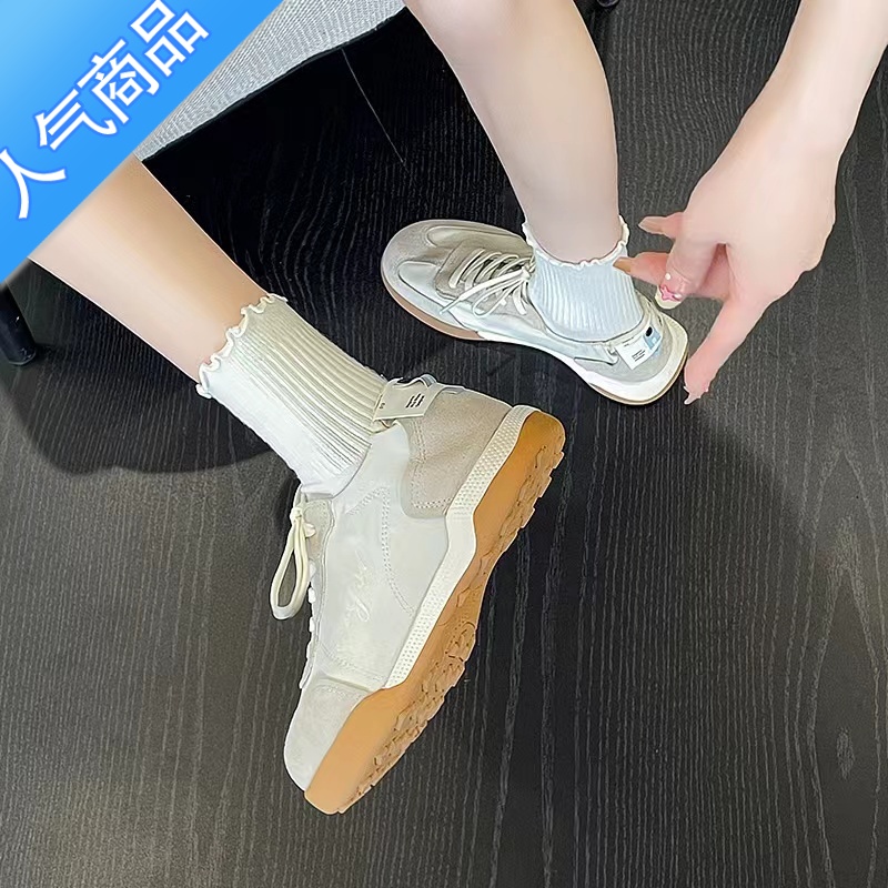 SUNTEK「茉与沫」时尚范！德训鞋女款夏季透气2023新款软底帆布鞋小白鞋高清大图