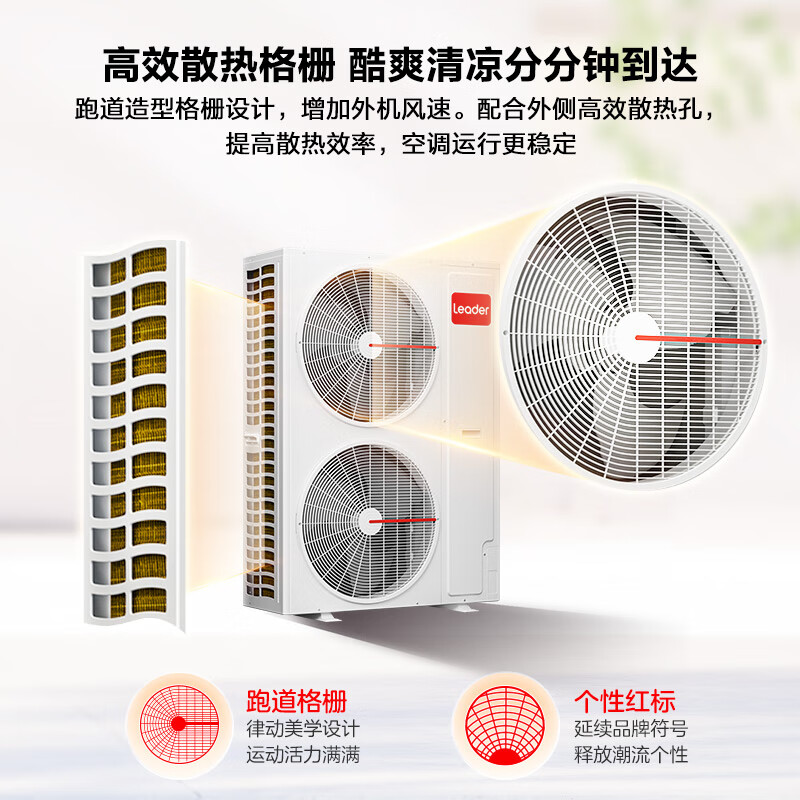 Leader海尔智家出品中央空调4匹一拖三 嵌入式全屋空调智能多联机全直流变频一级能效元气RFC100TSA1VA