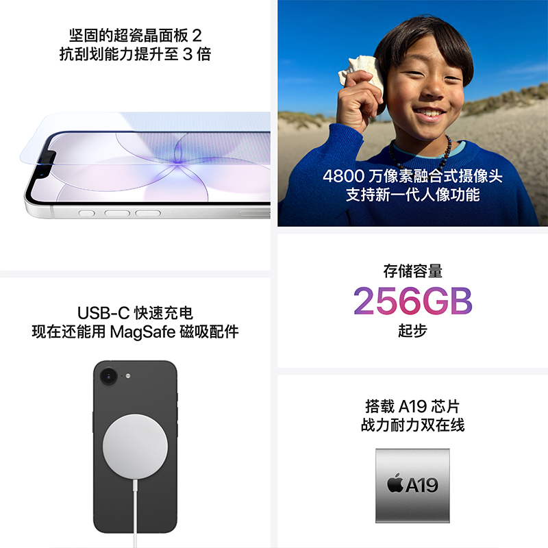 Apple iPhone 17e 256G 黑色 移动联通电信5G手机高清大图
