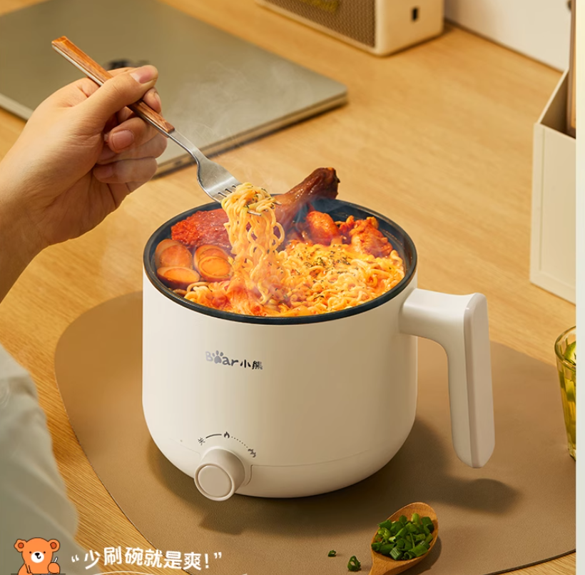 小熊电煮锅小型多功能学生宿舍小锅泡面不粘锅电热锅小电锅电火锅 DRG-J12R6-P01高清大图