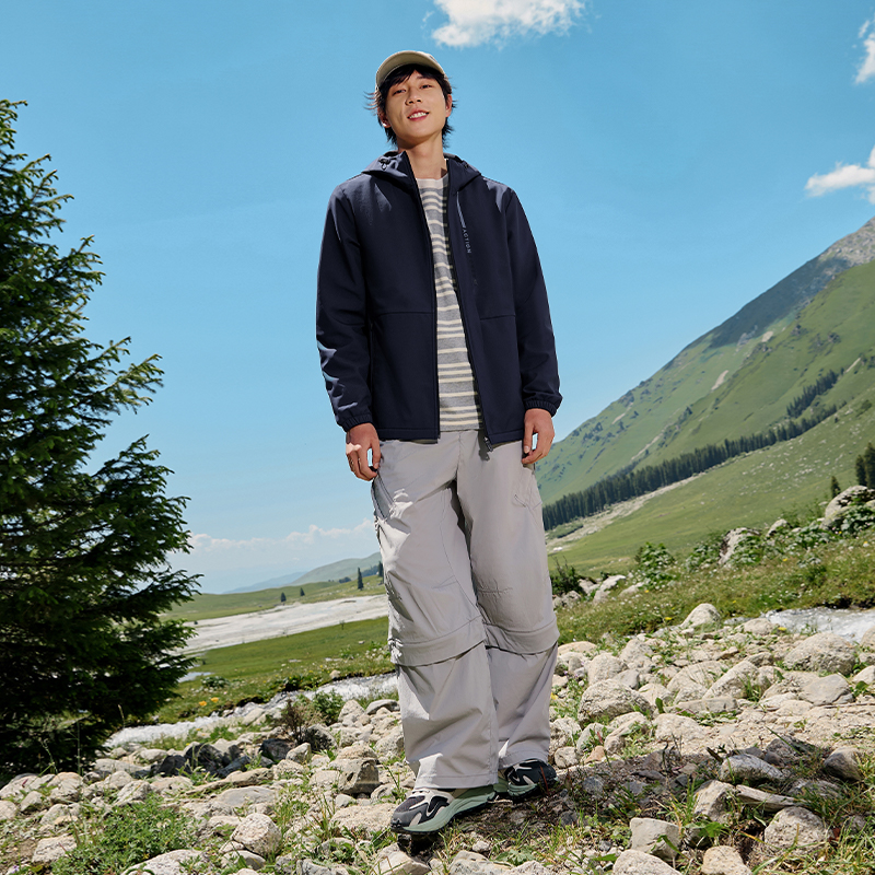 361°运动外套男秋冬加绒软壳防风防泼水开衫风衣跑步上衣高清大图