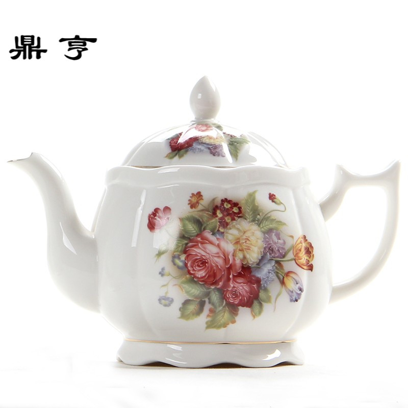 鼎亨欧式陶瓷大壶耐高温泡茶壶咖啡壶夏日凉壶家用陶瓷壶红茶