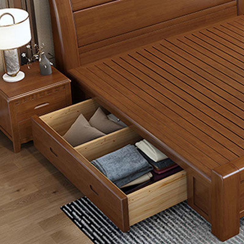 臻远zysmc123现代简约实木床双人床18米抽屉高箱