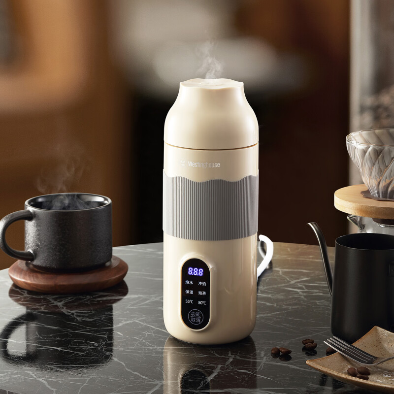 西屋(WESTINGHOUSE)400W六大功能键650ml灵敏感温探头多功能水杯 杏仁白 WEK450A高清大图