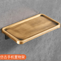 卫生间手机架免打孔壁挂放手机置物架 三连环仿古色太空铝卫生间手机置物架【免打孔】 100个起订 单个价格(货期10天)