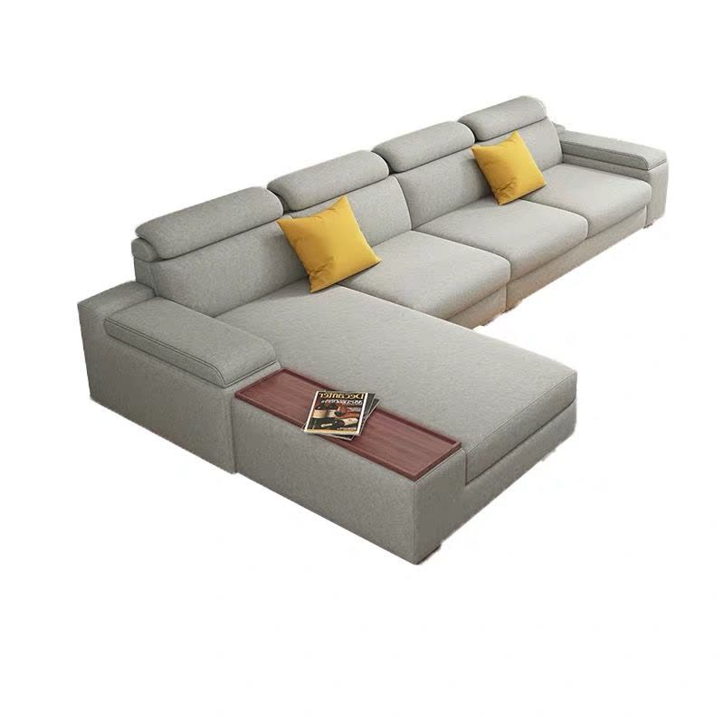 布艺沙发现代简约可拆洗客厅转角家具三人位小户型乳胶科技布图片