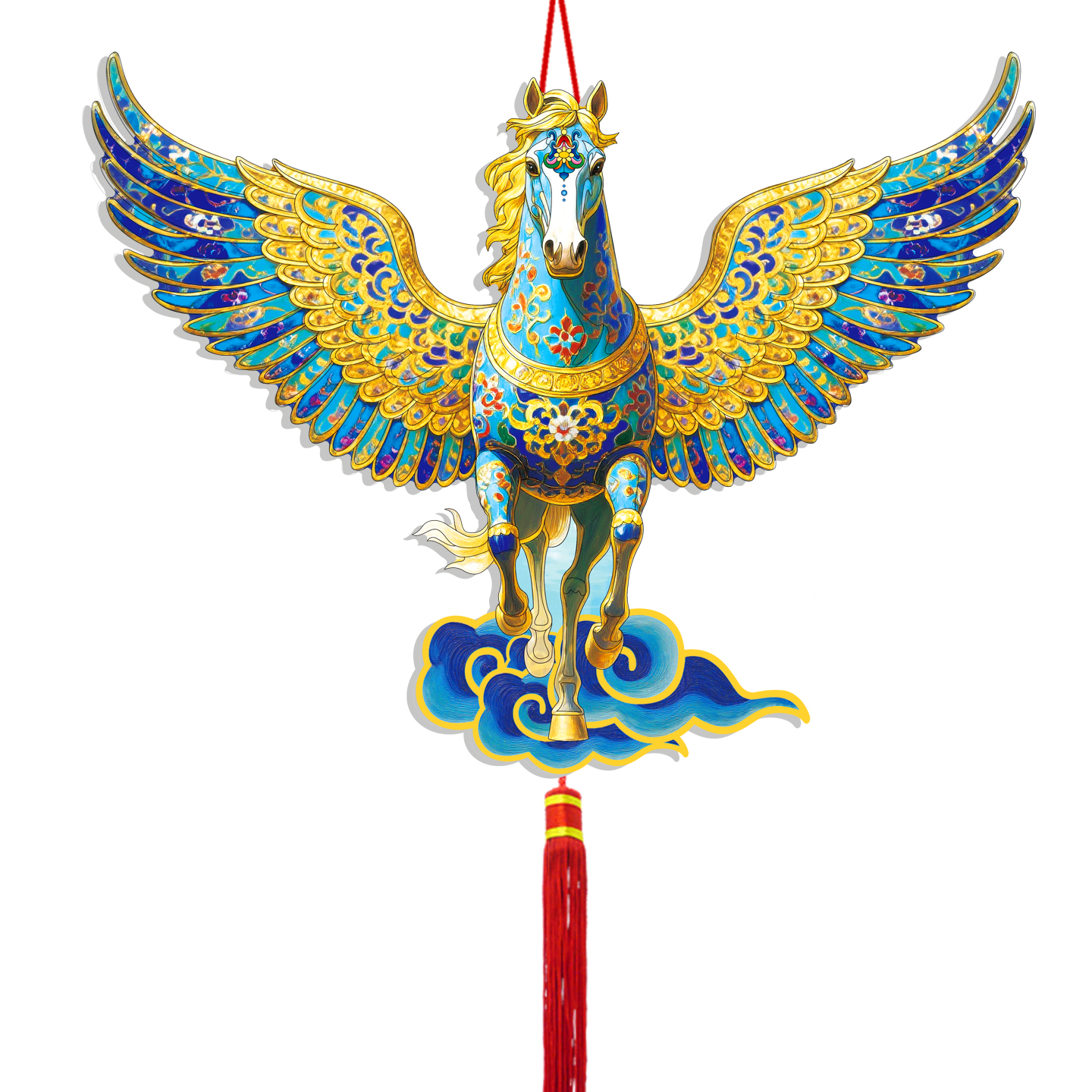 马年国风儿童手工灯笼diy材料包过年创意手提led发光卡通2026新款灯笼高清大图