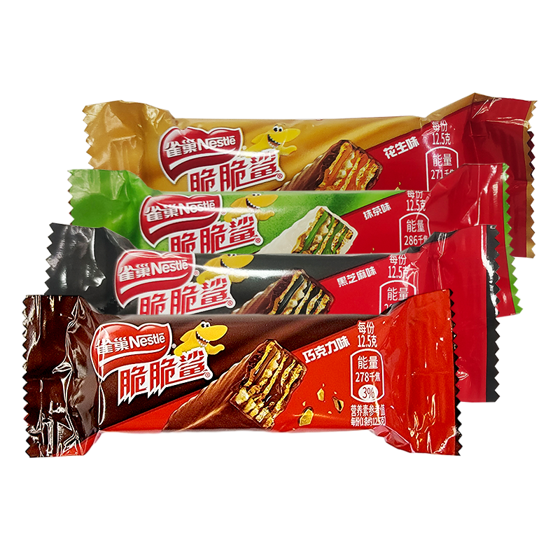 雀巢脆脆鲨巧克力味散装500g涂层威化饼干婚庆结婚喜糖休闲零食品高清大图