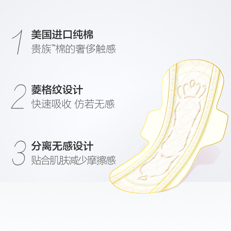 苏菲Sofy 裸感S贵族棉日用组合装 250mm*60片 超薄柔软无感量多日用姨妈巾高清大图