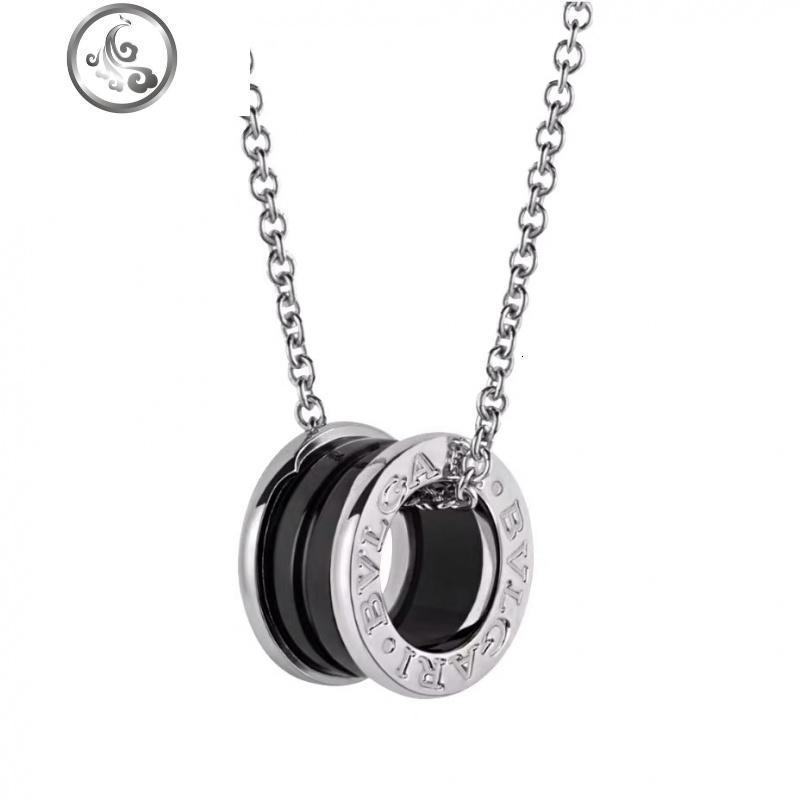 925纯银慈善款小红人项链女黑陶瓷情侣款小蛮腰锁骨链 JiMi