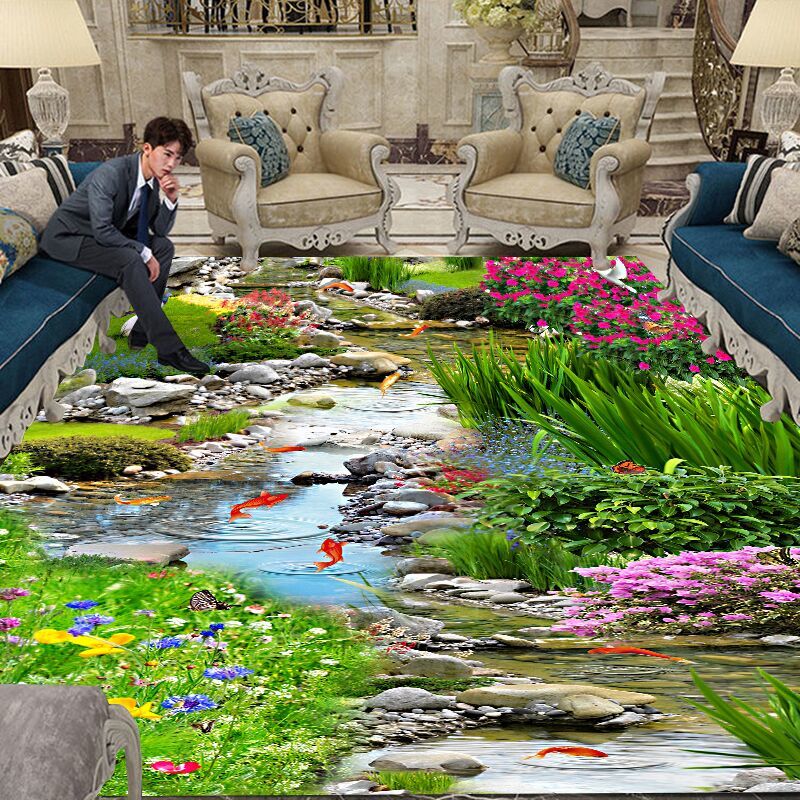 春色盎然 50x80cm 3D地毯客厅地毯卧室地毯门垫脚垫家用茶几地毯防滑可水洗进门地垫