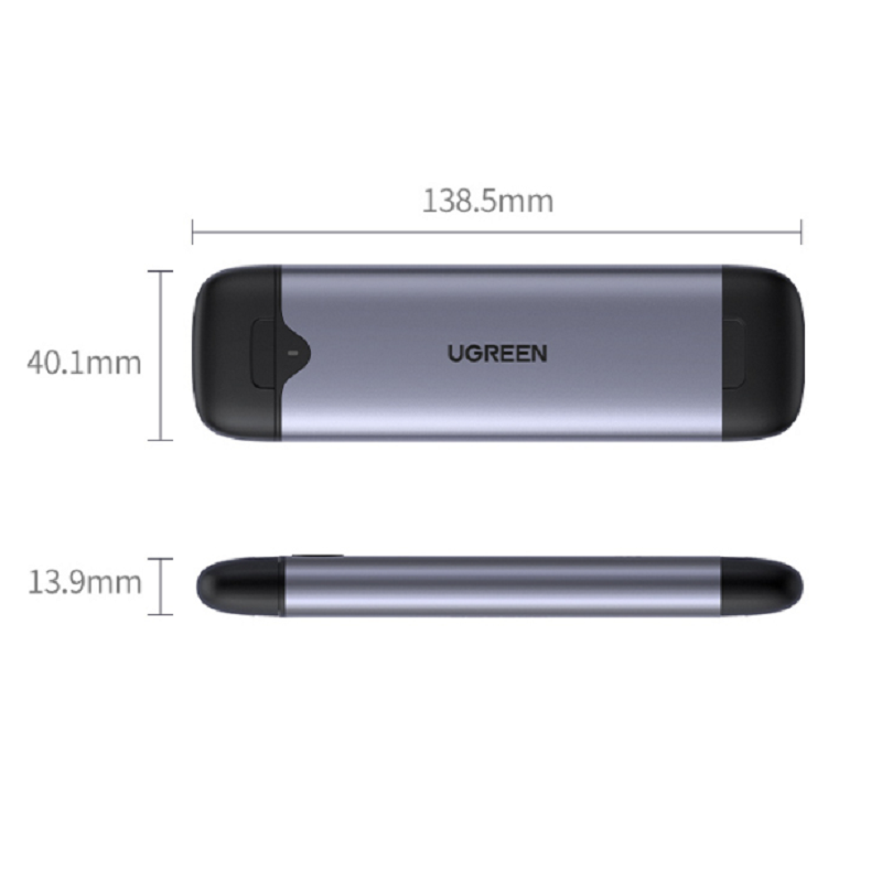 绿联 M.2 NVMe移动硬盘盒 Type-C/USB3.1双接口 固态SSD台式笔记本电脑外置直插式硬盘盒 带保护盖