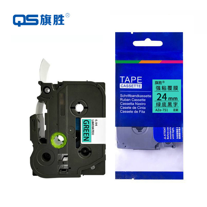 旗胜 标签色带 绿底黑字24mm AZe-751 个高清大图